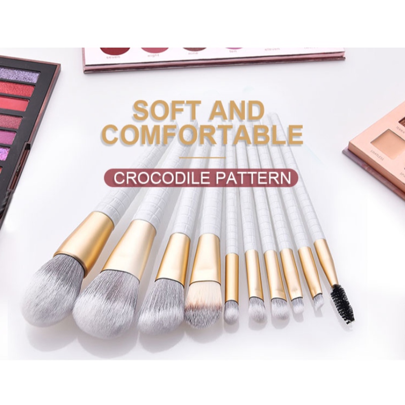 2020 Nuevo set de pinceles cosméticos de cocodrilo con fibra mate